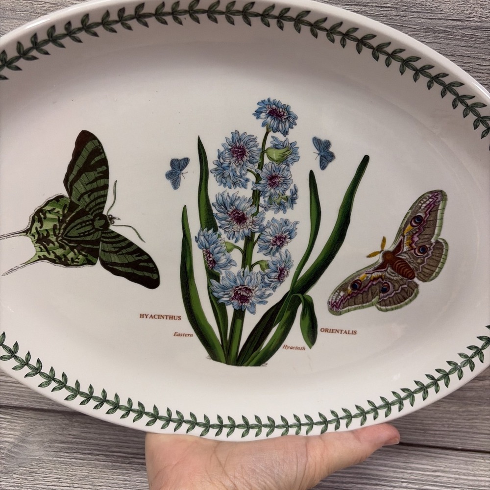 Portmeirion Botanic Garden 13 Inch Oval Steak Platter Eastern Hyacinth (D1) - Picture 4 of 9